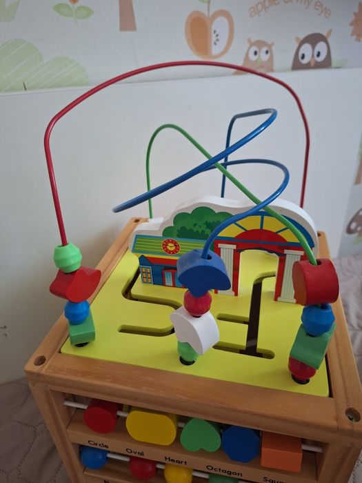 Дидактически куб/многофункционален дървен куб М-toys