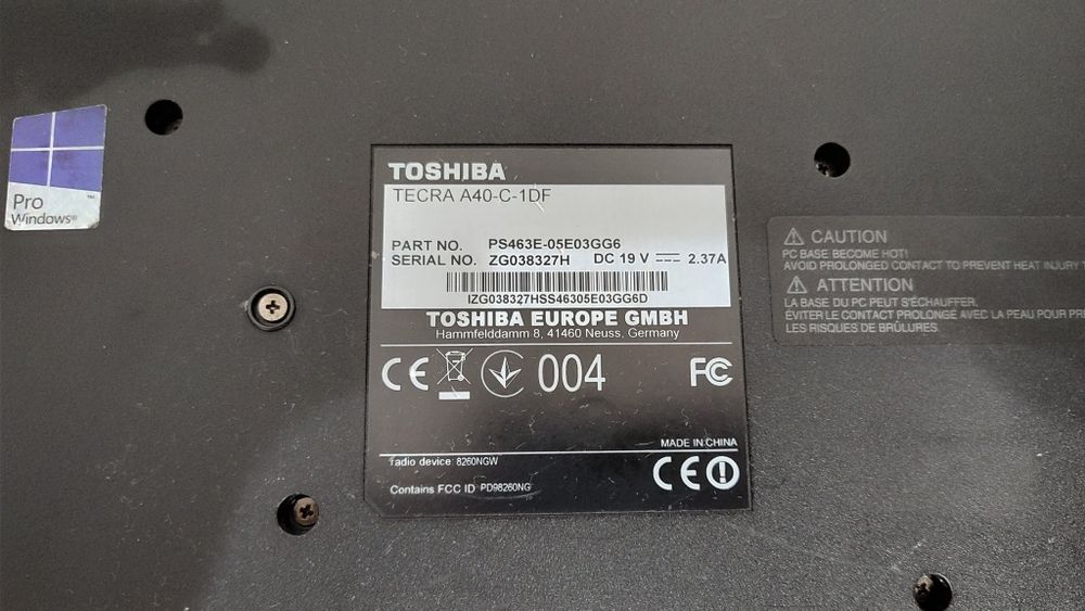 Laptop Toshiba i5 6200U defect
