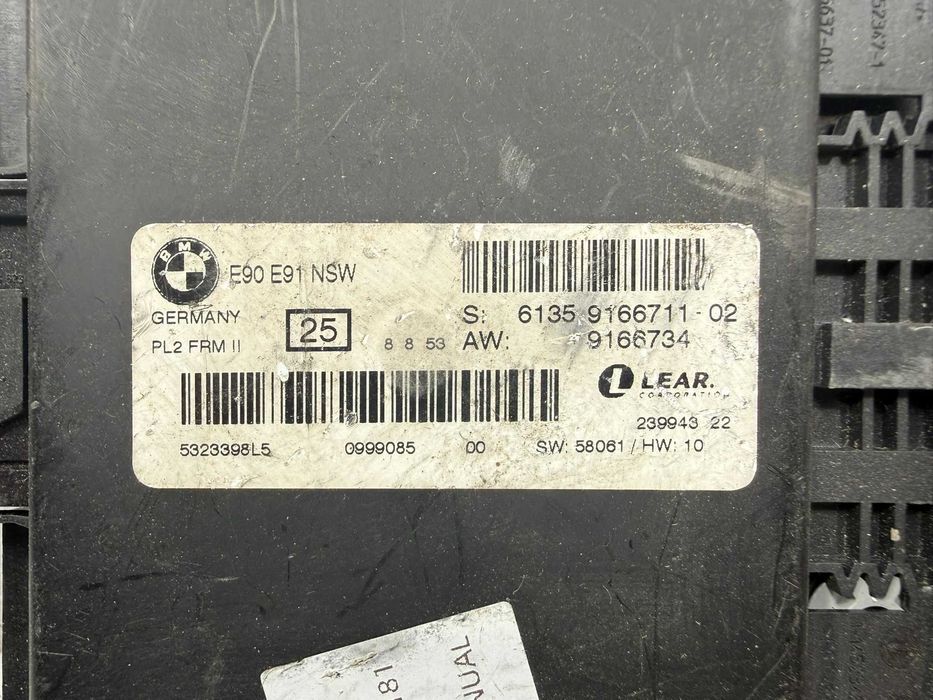 Modul lumini / Modul confort FRM II BMW Seria 3 E90 E91 COD: 61359166711 2008 / [2005-2012] / (5B2)