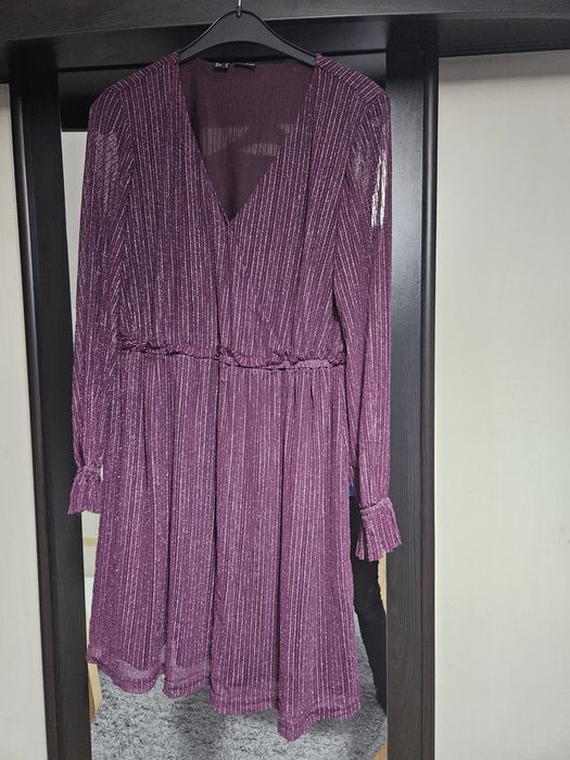 Vand rochie eleganta mov cu argintiu