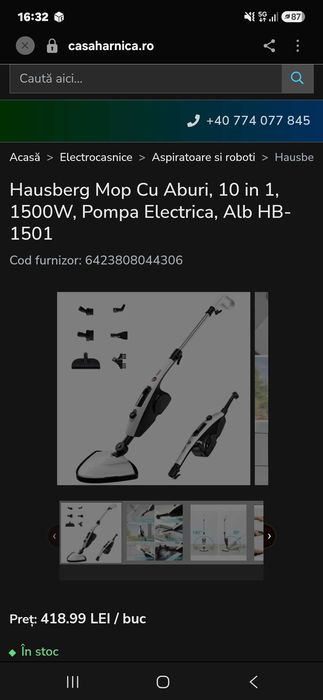 Mop cu aburi 10 in 1,Hausberg 1500 W