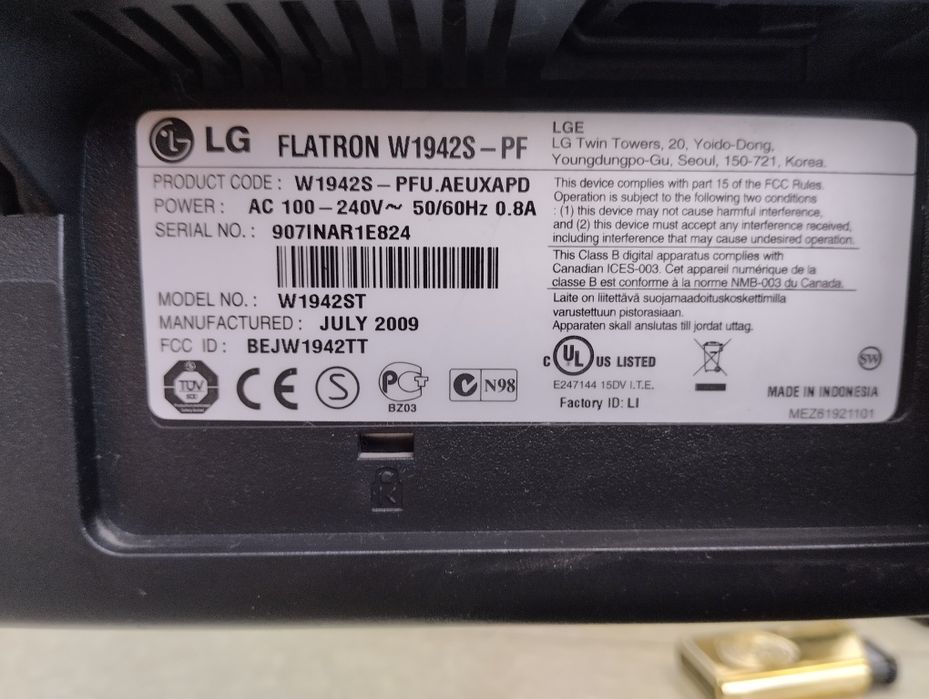 Монитор LG Flatron-W1942S-PF