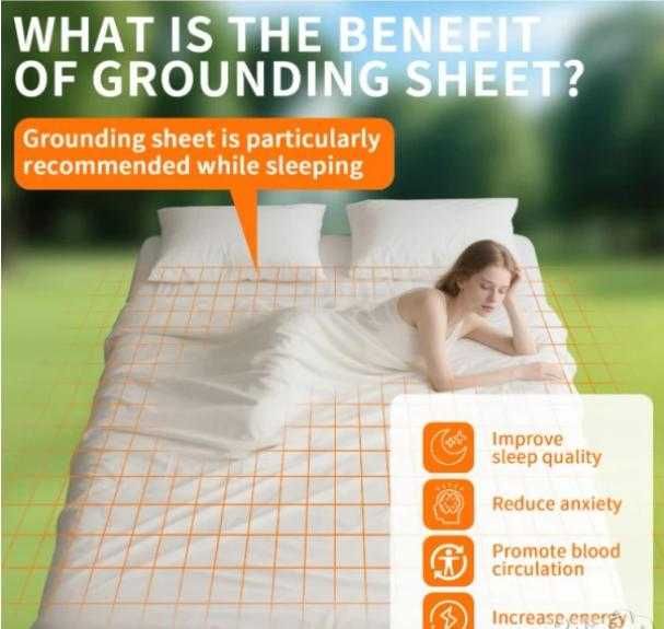 Заземяваща Aнтистатична Надматрачна Подложка Легло 10% Сребърни Нишки