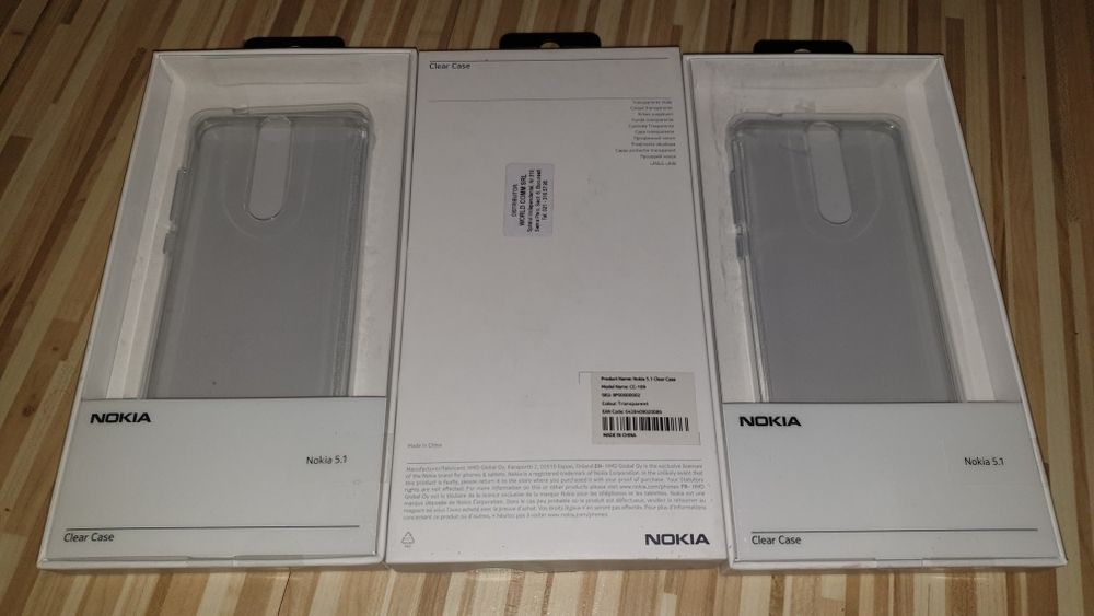 Husa silicon originala Nokia 5.1 Clear Case transparenta set 2 bucati