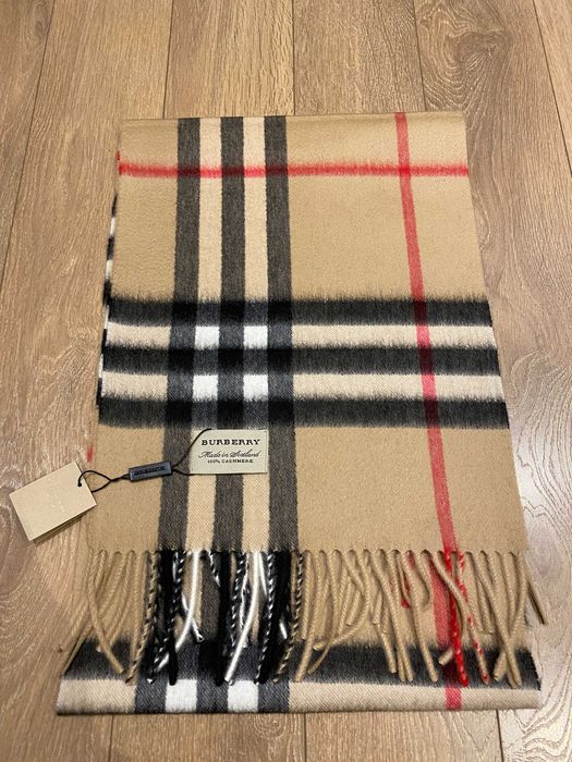 ОРИГИНАЛЕН BURBERRY Heritage Camel кашмирен шал