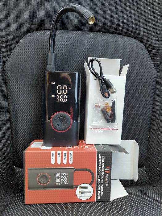 Compresor auto portabil, powerbank, lanterna