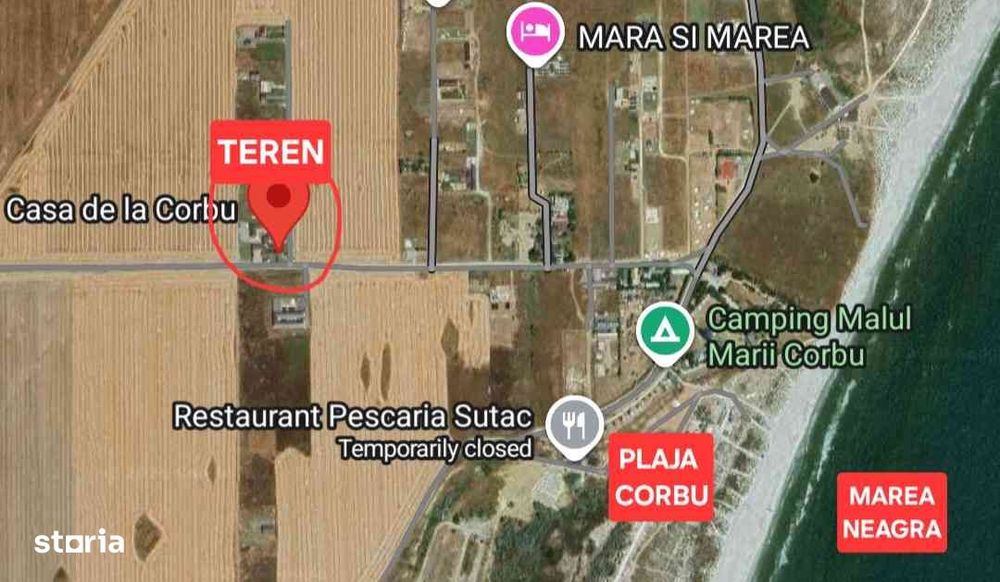 Teren intravilan - vedere la mare - Plaja Corbu - vand sau schimb