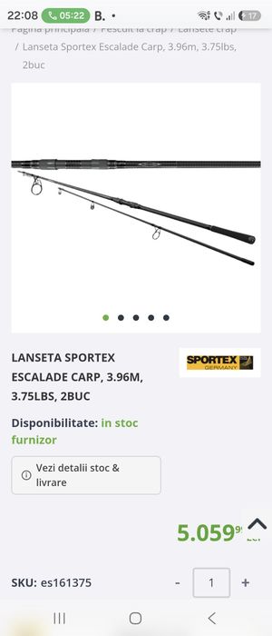 Lanseta Sportex Escalade 3.75lb 3.9m