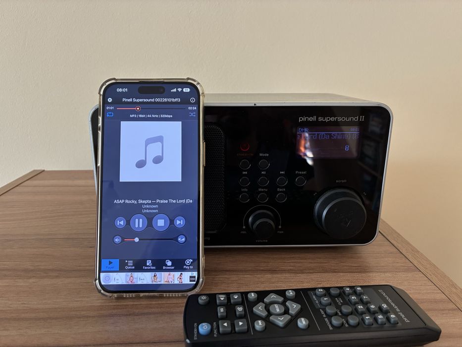 Pinell Supersound ll Radio FM, network player cu telecomanda.