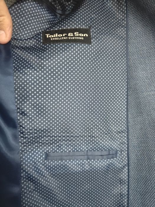 Sacou Tailor & Son - Albastru - Mărime 46 - 100% Lână