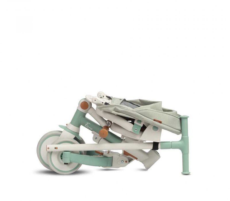 Tricicleta copii Toyz Faro Verde multifunctionala,ultrapliabila,spatar reglabil,scaun rotativ,maner reglabil in 4 pozitii,roti EVA,gentuta inclusa