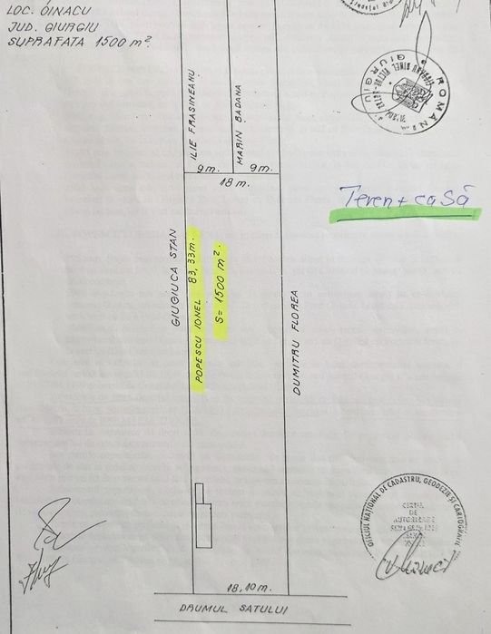 Teren si casa batrânească Oinacu