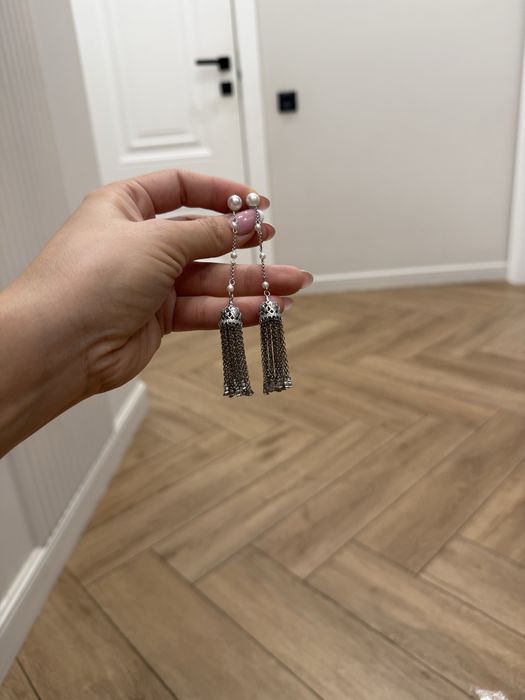 Серьги кисточка из серебра 925 пробы