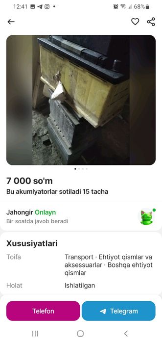 Ески акумляторлар сотилади