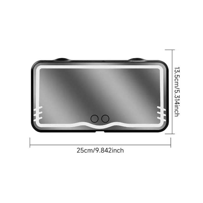 Огледало за кола с осветление, за монтаж на сенник сенник