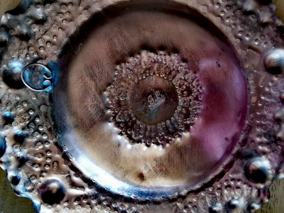 Чиния от мед масивни ръчно изработени медни занаятчийски пана 9 бр.