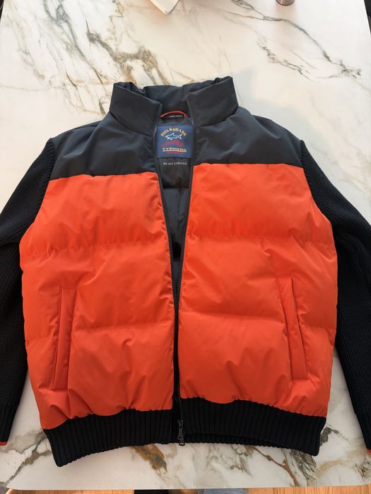 Paul & Shark Typhoon 20000 яке оригинал RE-Goose Down черно и оранжево