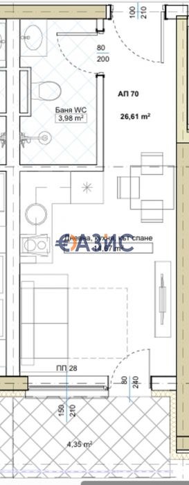 Продава се Едностаен апартамент в Китен - 35 кв.м за 799 €/кв.м - Снимка #2