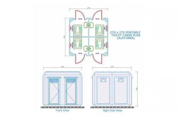 Модульный туалет (4 двери)