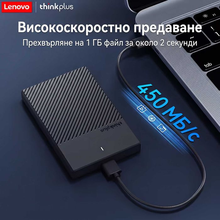 LENOVO K01A 500GB Външен Хард Диск HDD Преносим USB 3.0 Памет за Лаптоп и Компютър твърд диск