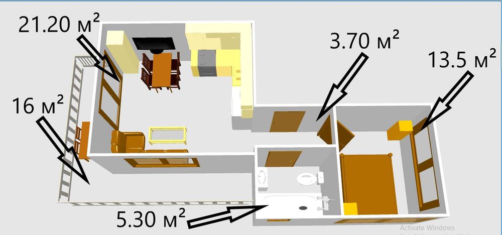 Продава  добре обзаведен двустаен апартамент в Паралия Офриниу, Гърция