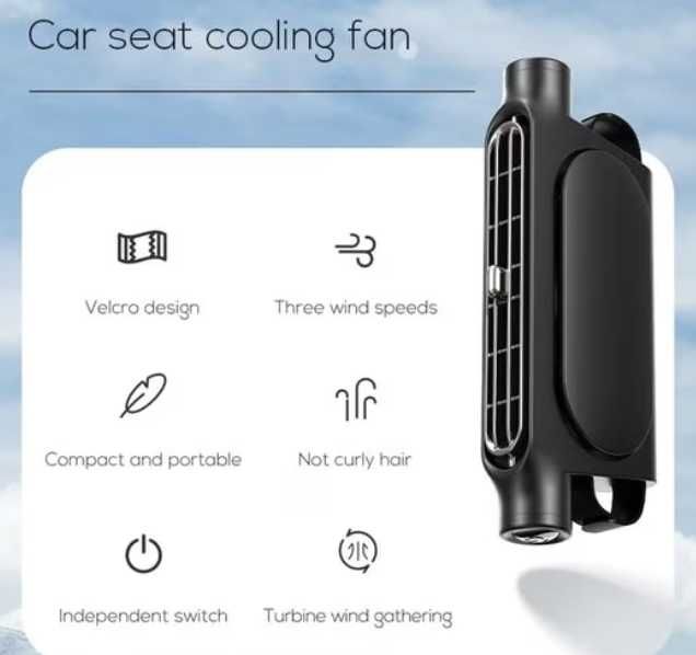 Ventilator scaun auto, alimentat prin USB