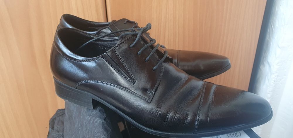 Pantofi negri piele naturala bărbați mărime 40