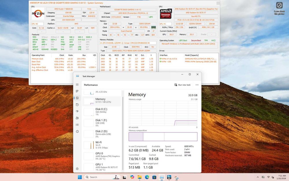 PC Gaming Ryzen 7 9800X3D RX 9070 XT