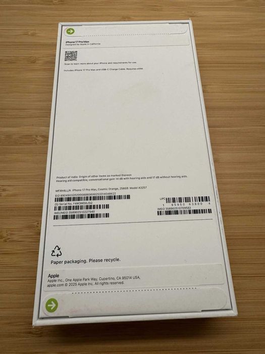 Iphone 17 Pro Max, 256 Gb