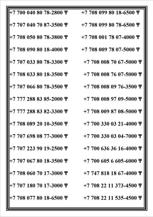 Красивые номера Теле2 Алтел