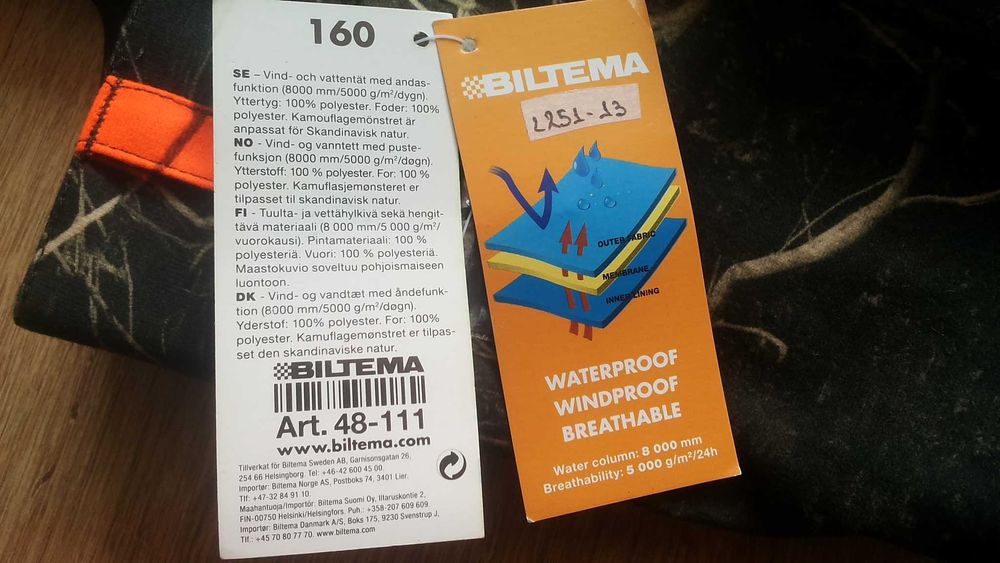 BILTEMA WATERPROOF Trouser размер S / 160 см за лов панталон водонепромокаем - 1769