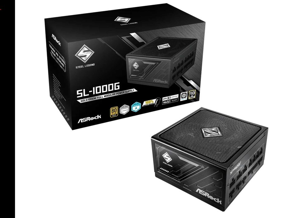 Asrock Steel Legend SL-1000G, 1000W, 80 Plus Gold, Black