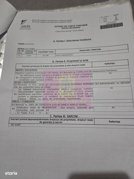 Teren 6,26 ha lângă DEx12 Pitești
