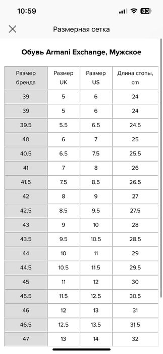 Красовка от бренда ARMANI EXCHANGE