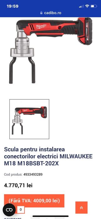 Sculă pentru instalarea conectorilor electrici M18BSBT-202X,Milwaukee