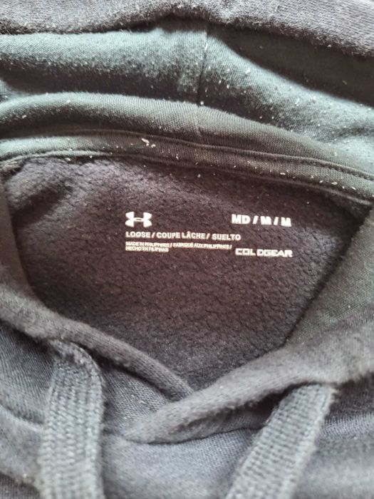 Under Armour ColdGear Hoodie Pulover Loose Fit Mărimea M Negru/Alb