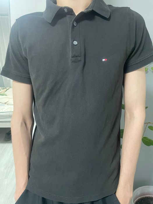 Tricou Polo Tommy Hilfiger M negru – ca nou, slim fit