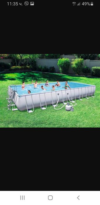 НОВ!Басейн 9.56м-4.88м-1.32м от Bestway пълен комплект с 2г.гаранция