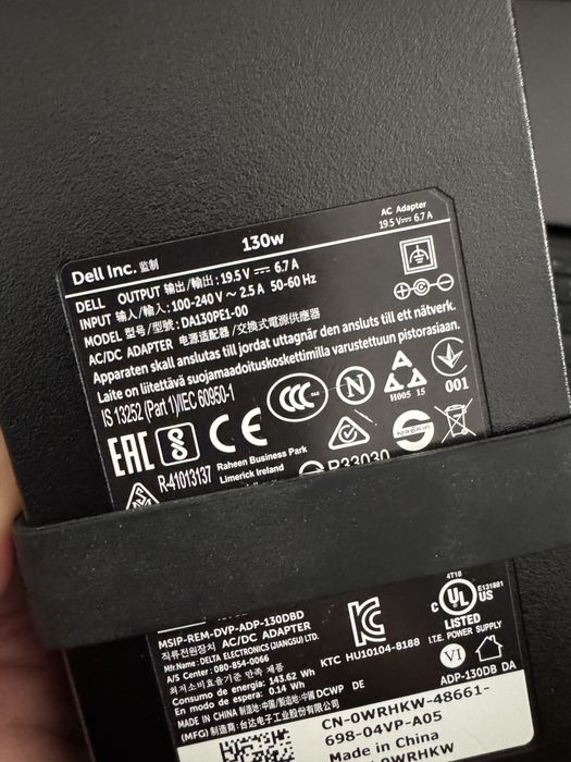 Incarcator Dell 130W 19.5 V 6.7 A DA130PE-00 mufa groasa cu pin pe centru