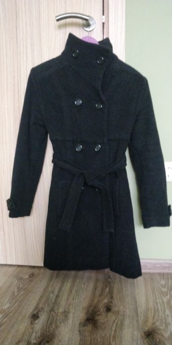 Дамско Вълнено палто с висока яка