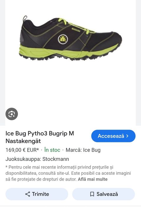 Pantofi running IceBug Pytho 2 Bugrip cu crampoane impermeabili, Nr 45