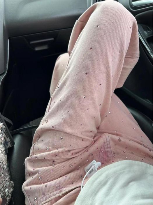 розоый джинсы размер m,l