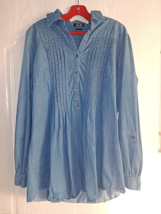 Бяла официална риза Benetton+дънкова туника+рипсена рокля на H&M