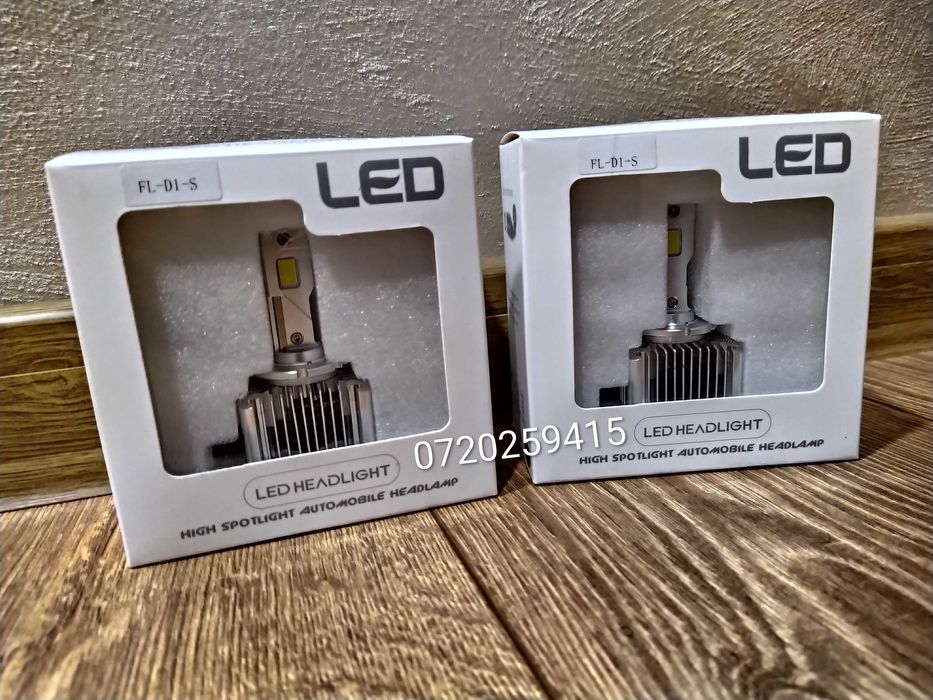 Set 2 Becuri LED D1S 100W lumină puternică, radiator aluminiu 12000lm