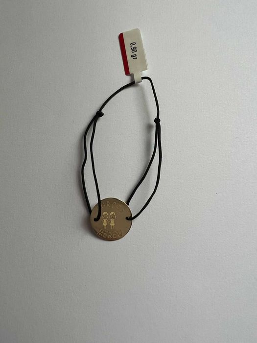 Bratara aur 14K cu banut pe snur pentru surori