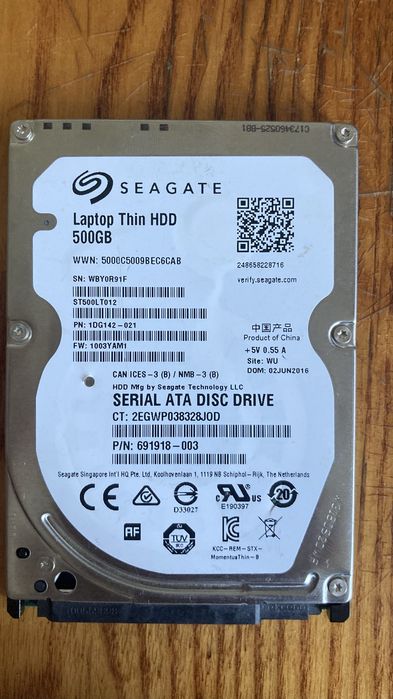 Hdd на 500 гб срочно продам