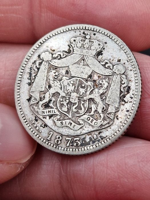 REZERVAT - 1 Leu 1873 - Moneda regală din argint.