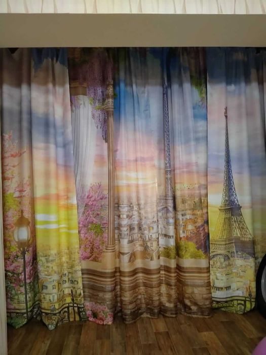 Яркие фото шторы