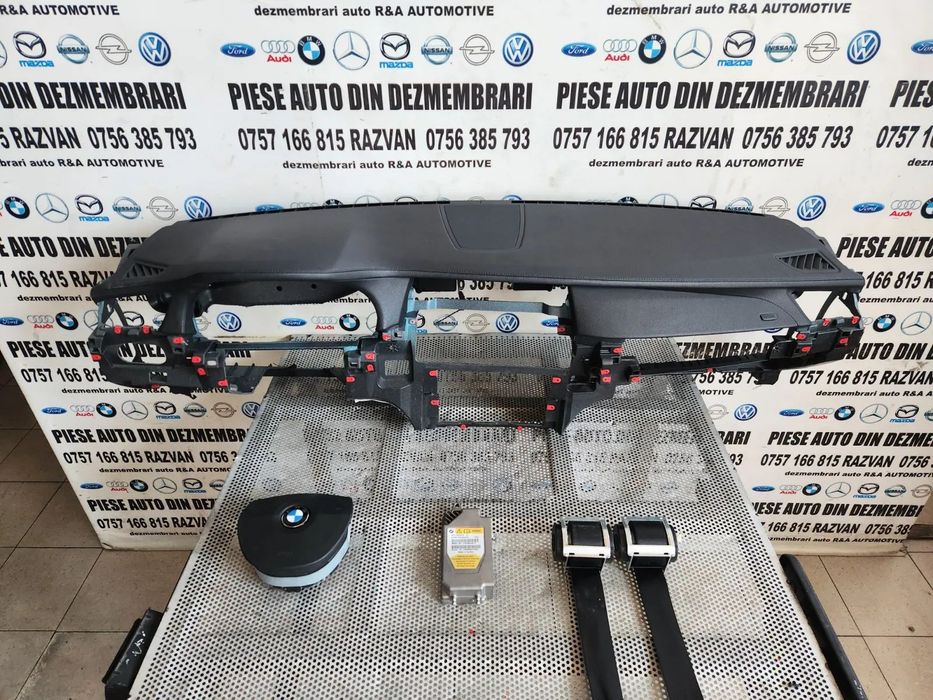 Plansa Bord Kit Airbag Din Piele Bmw Seria 7 Bmw F01 F02 F03 F04 Volan Stanga Plansa Bord Bmw F01 F