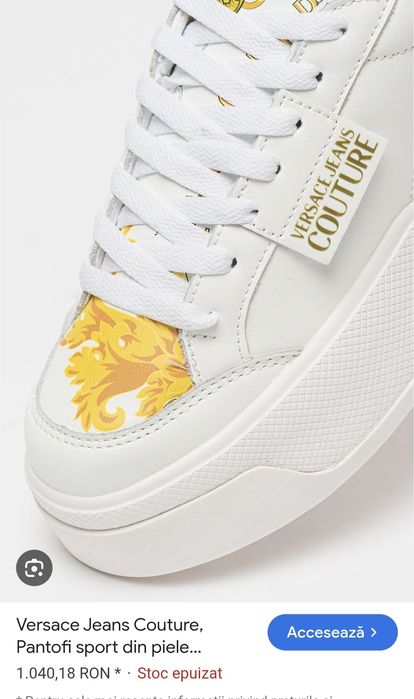 Sneakers Versace Jeans Couture, piele natură,  damă